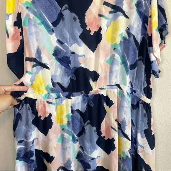 Torrid Babydoll Gauze Surplice Tunic Top Colorful Boho Stretchy Shirt Size 3XL - Picture 6 of 10